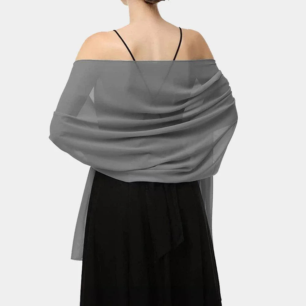 Gray Lightweight Chiffon Shawl Scarf Wrap - Jewelry Store by Erik Rayo