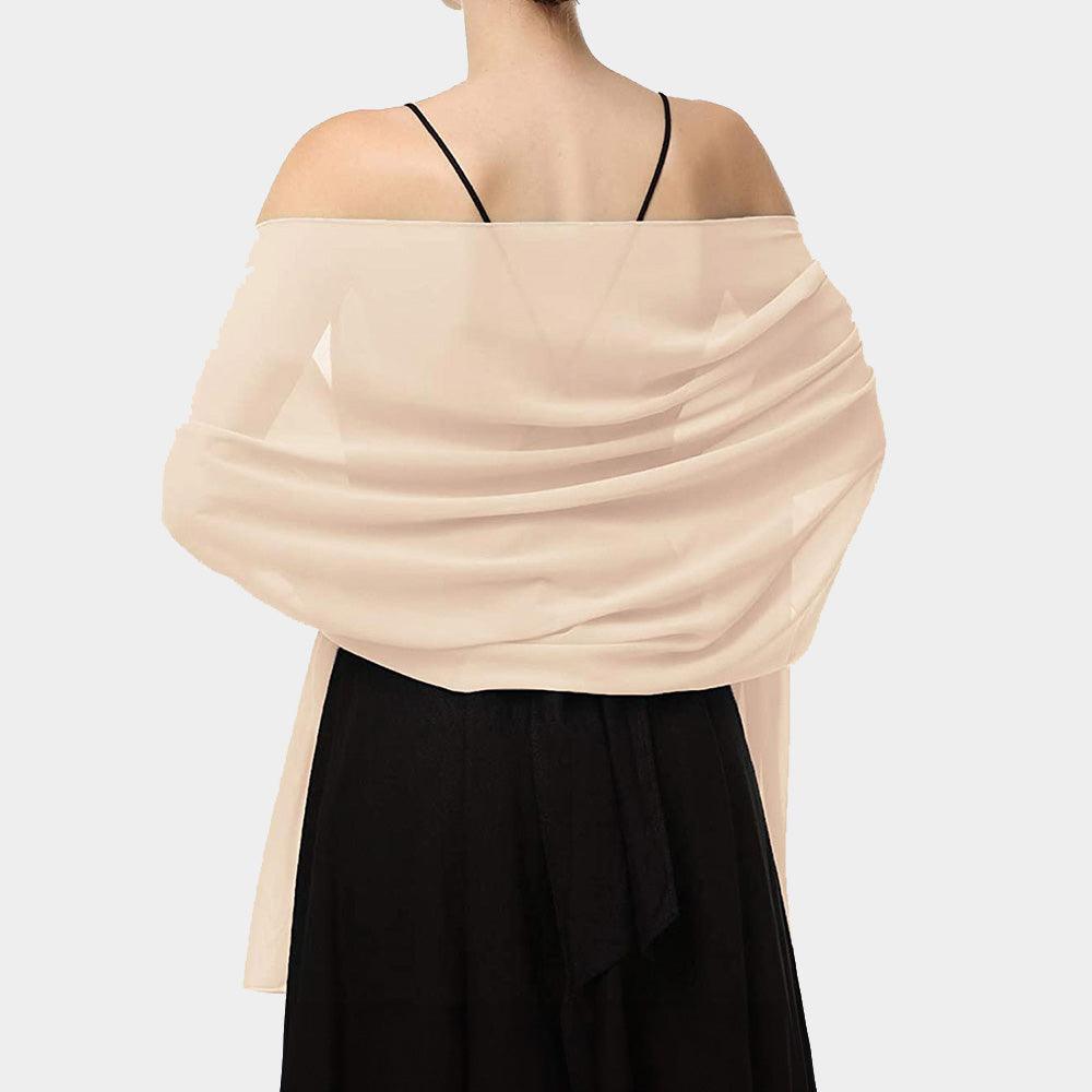 Beige Lightweight Chiffon Shawl Scarf Wrap