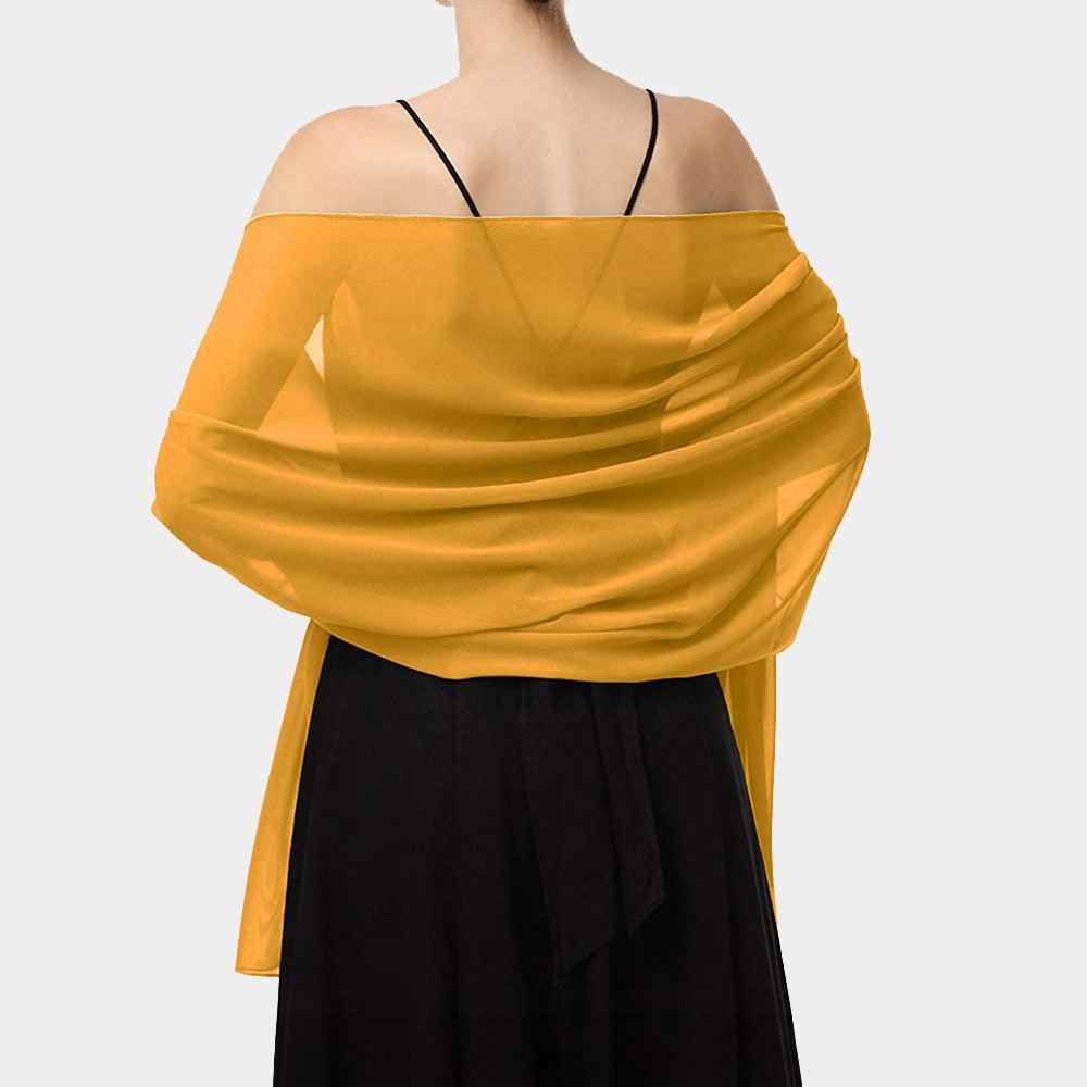 Mustard Lightweight Chiffon Shawl Scarf Wrap