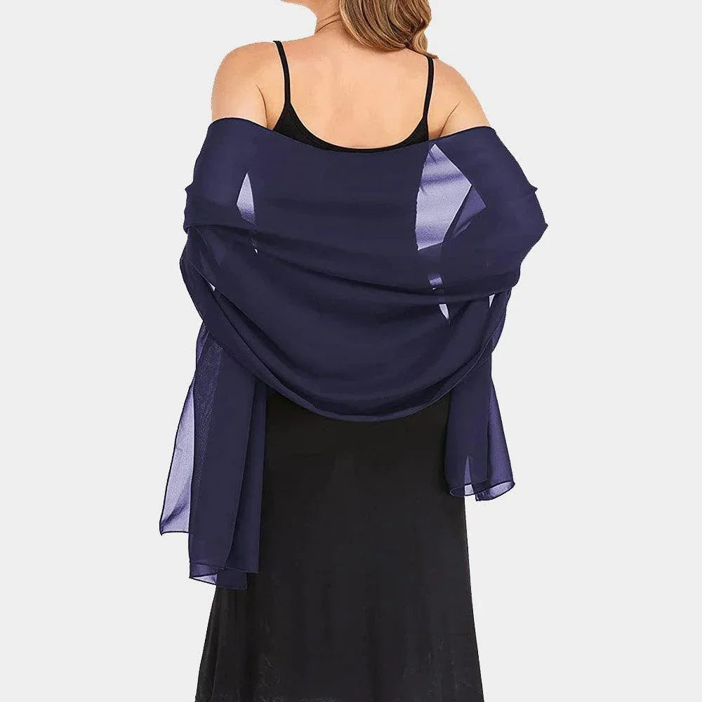 Navy Lightweight Chiffon Shawl Scarf Wrap - Jewelry Store by Erik Rayo