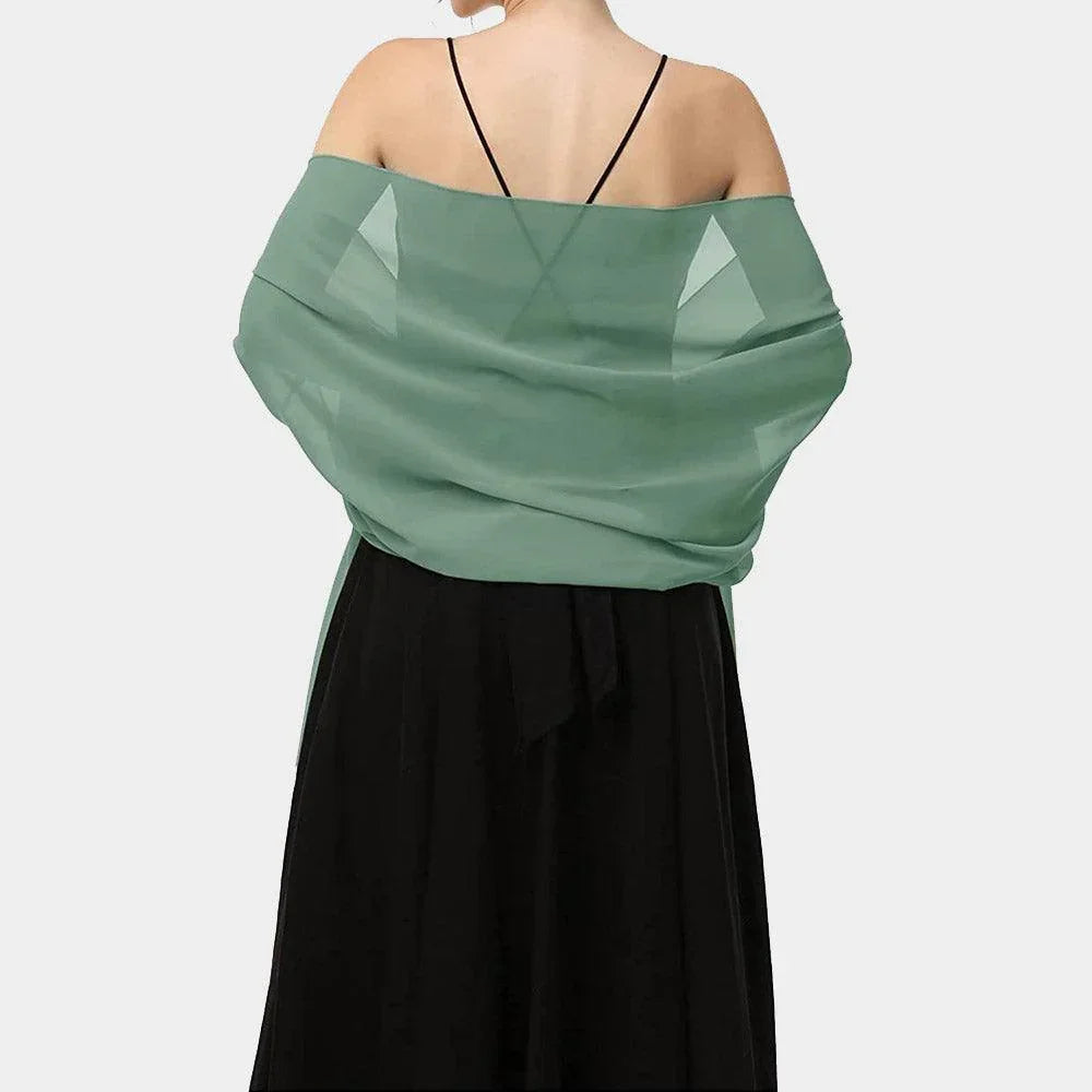 Green Lightweight Chiffon Shawl Scarf Wrap - Jewelry Store by Erik Rayo