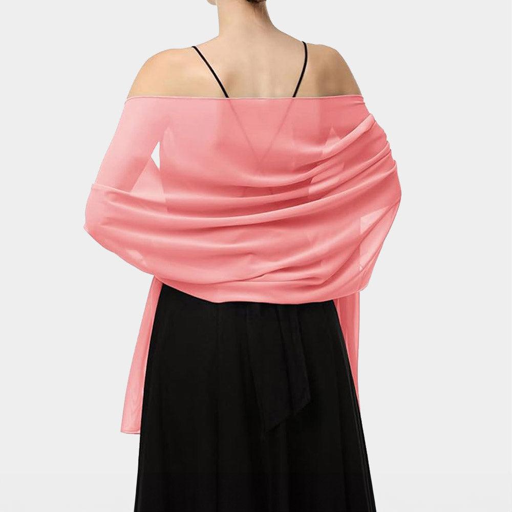 Pink Lightweight Chiffon Shawl Scarf Wrap