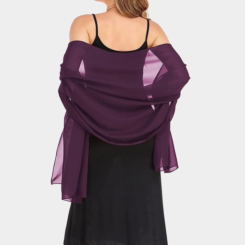 Purple Lightweight Chiffon Shawl Scarf Wrap