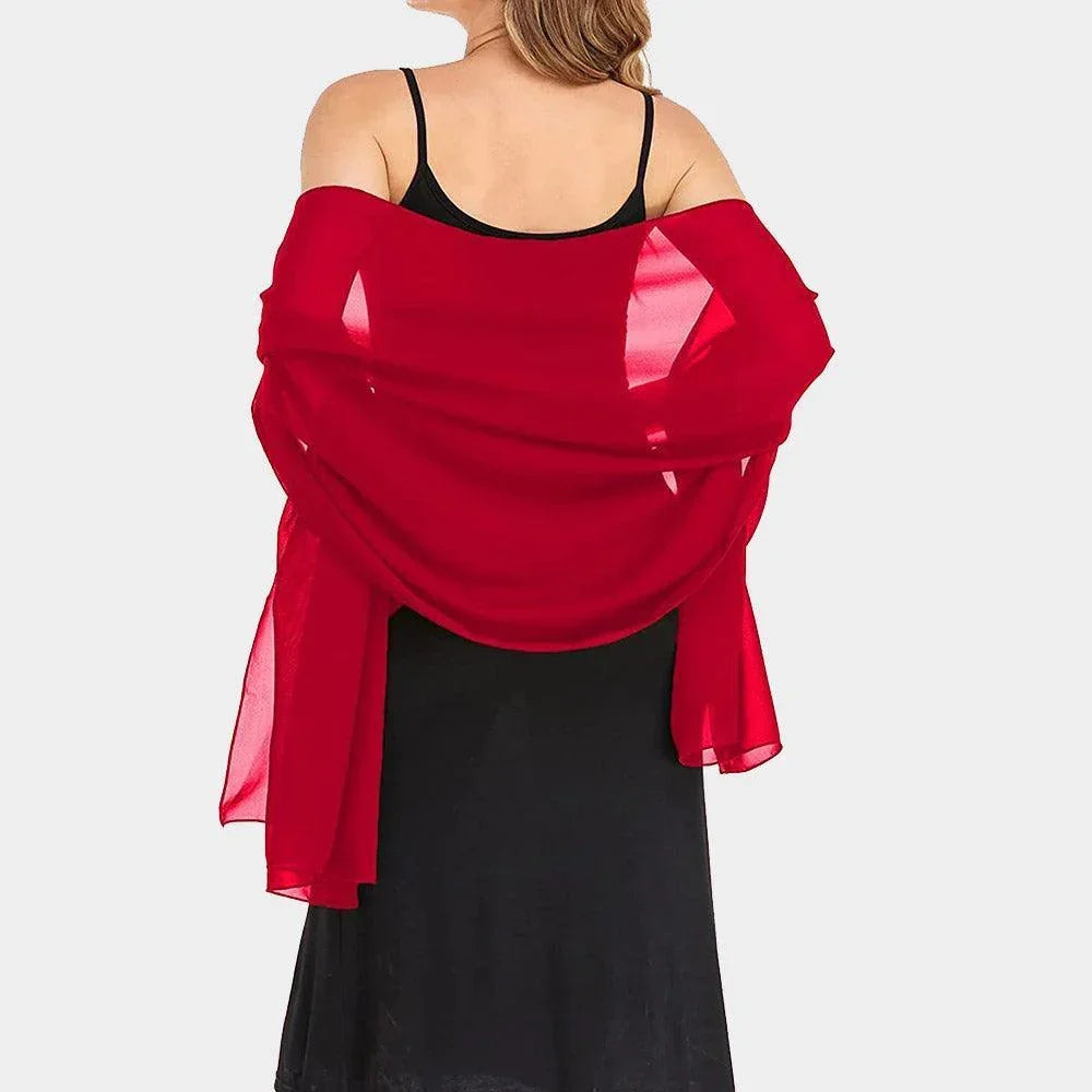 Red Lightweight Chiffon Shawl Scarf Wrap - Jewelry Store by Erik Rayo