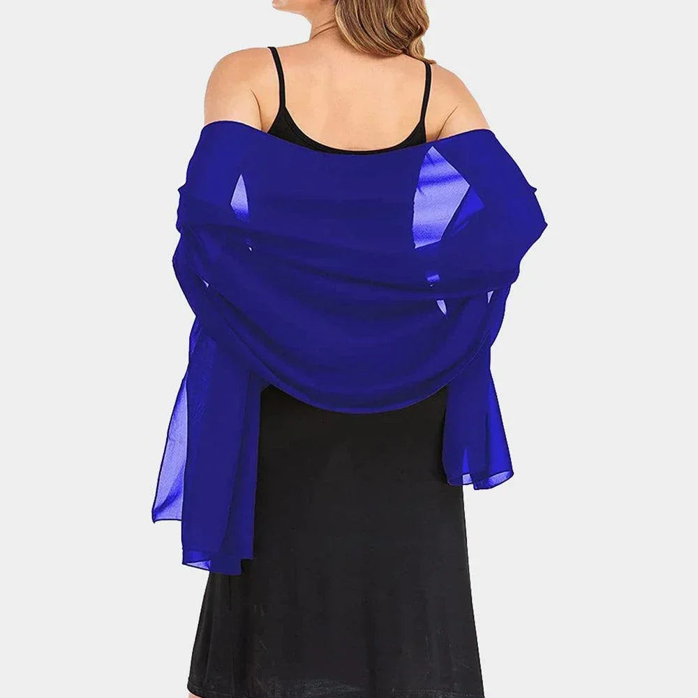 Royal Blue Lightweight Chiffon Shawl Scarf Wrap - Jewelry Store by Erik Rayo