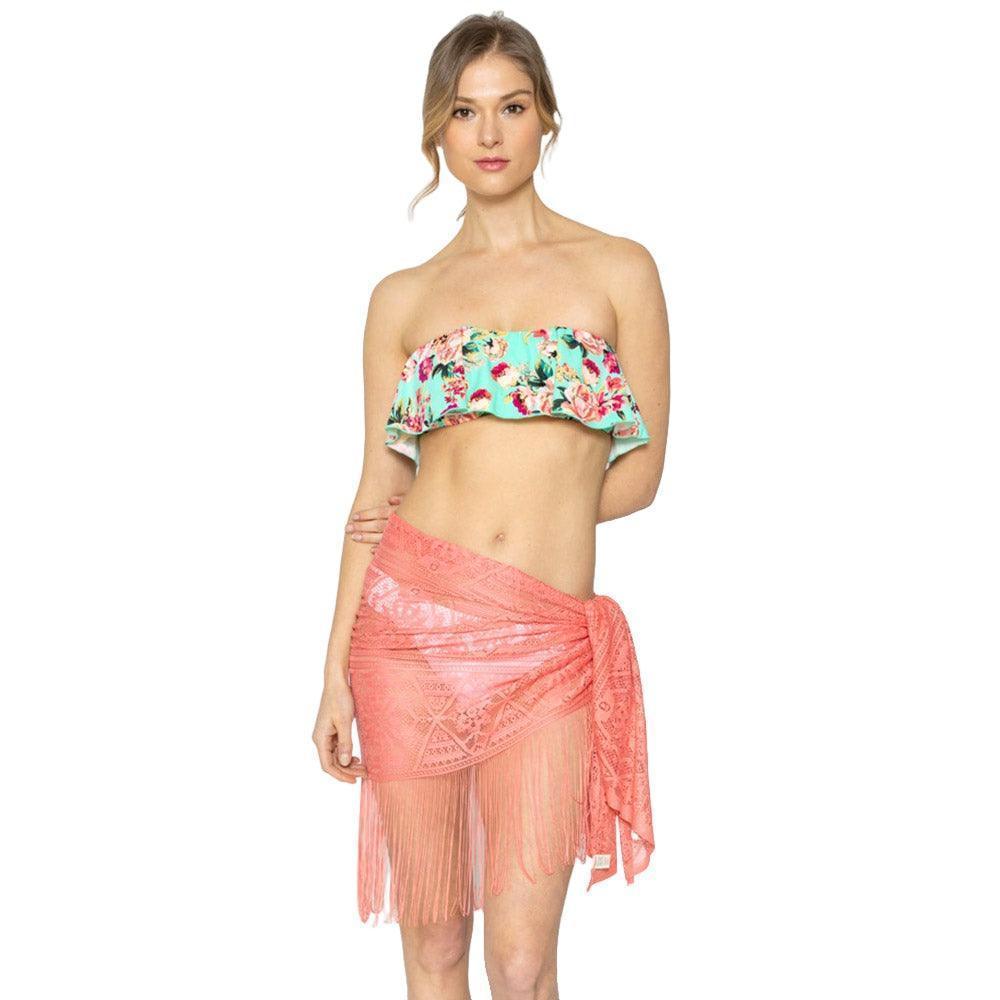 Coral Mesh Fringe Sarong / Scarf - Jewelry Store by Erik Rayo