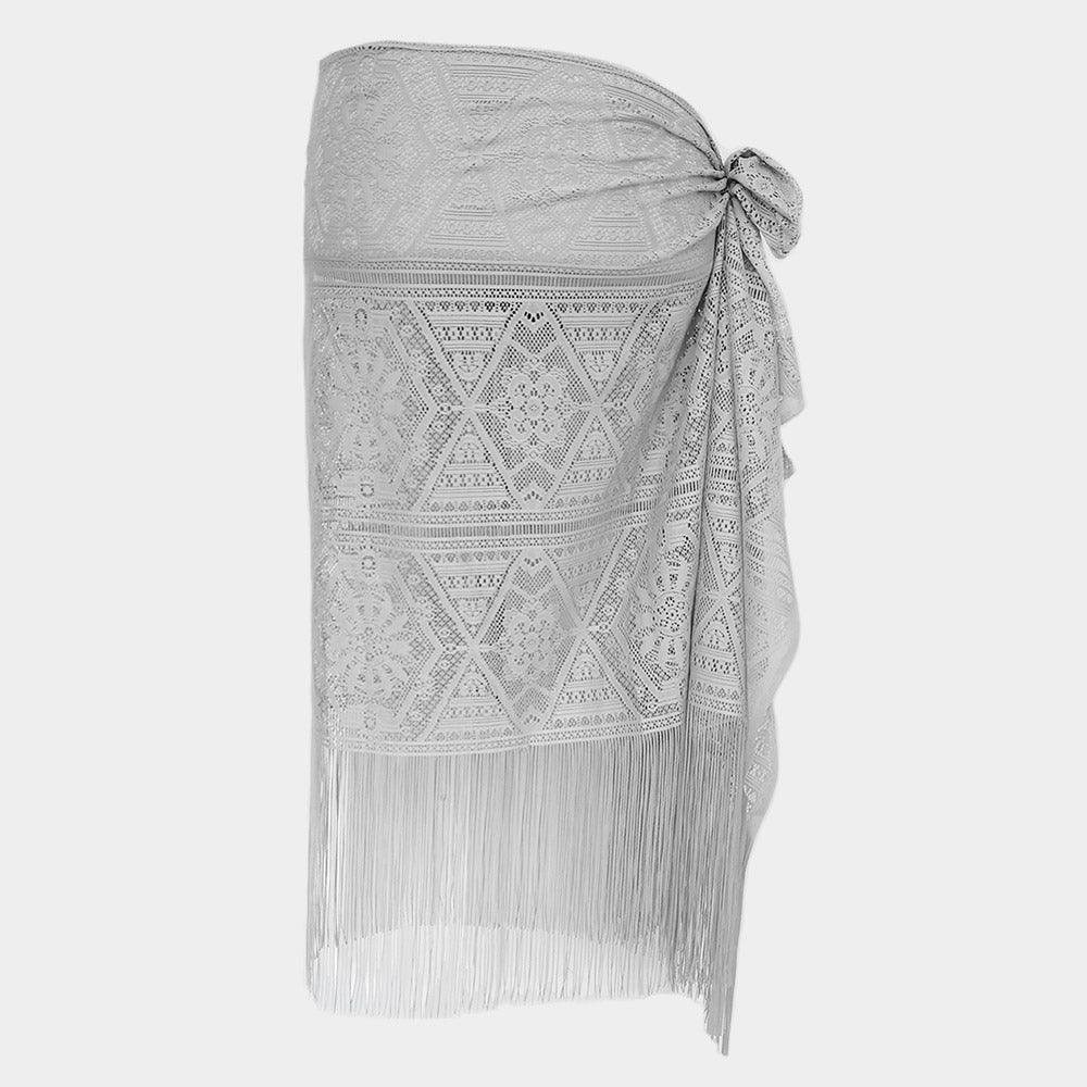 Gray Mesh Fringe Sarong / Scarf - Jewelry Store by Erik Rayo