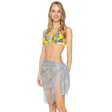 Load image into Gallery viewer, Gray Mesh Fringe Sarong / Scarf
