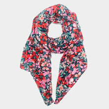 Load image into Gallery viewer, Pink Flower Printed Oblong Scarf
