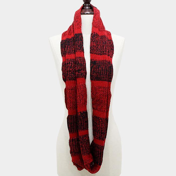 Red Striped Acrylic Infinity Scarf - Jewelry Store by Erik Rayo
