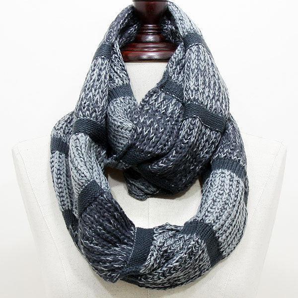 Gray Striped Acrylic Infinity Scarf - Jewelry Store by Erik Rayo