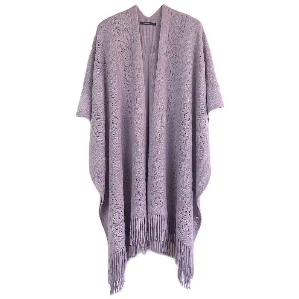 Lavender Solid Crochet Ruana Poncho - Jewelry Store by Erik Rayo