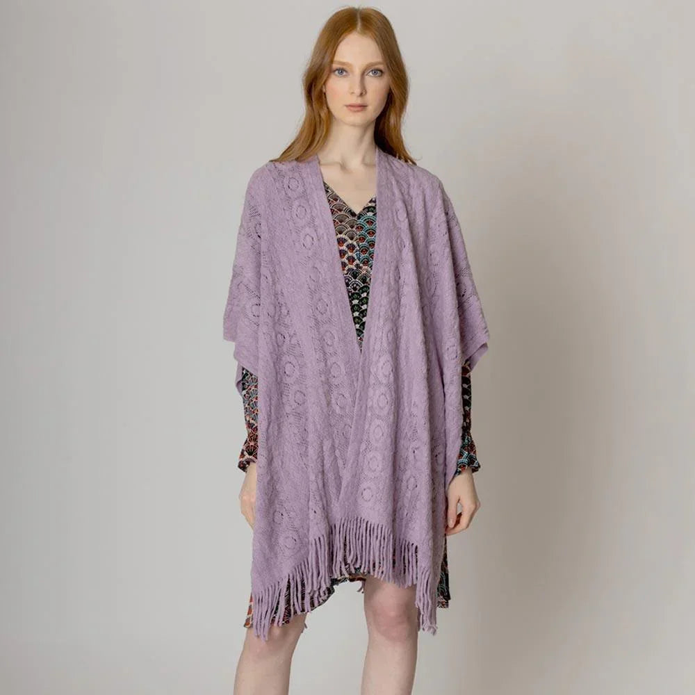 Lavender Solid Crochet Ruana Poncho - Jewelry Store by Erik Rayo