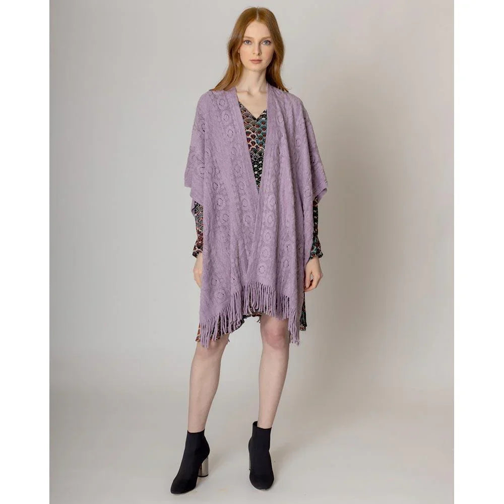 Lavender Solid Crochet Ruana Poncho - Jewelry Store by Erik Rayo
