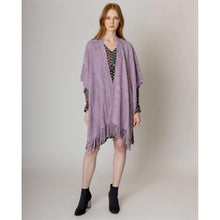 Load image into Gallery viewer, Lavender Solid Crochet Ruana Poncho
