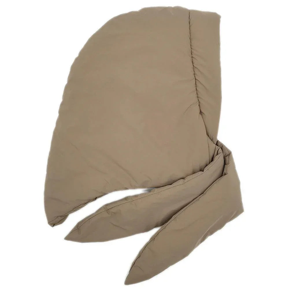 Gray Padded Puffer Snood Hat With Tie - Jewelry Store by Erik Rayo