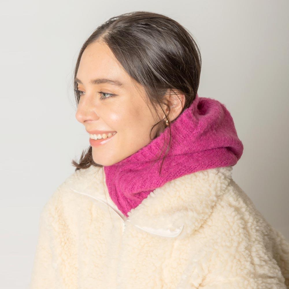 Fuchsia Solid Snood Hat