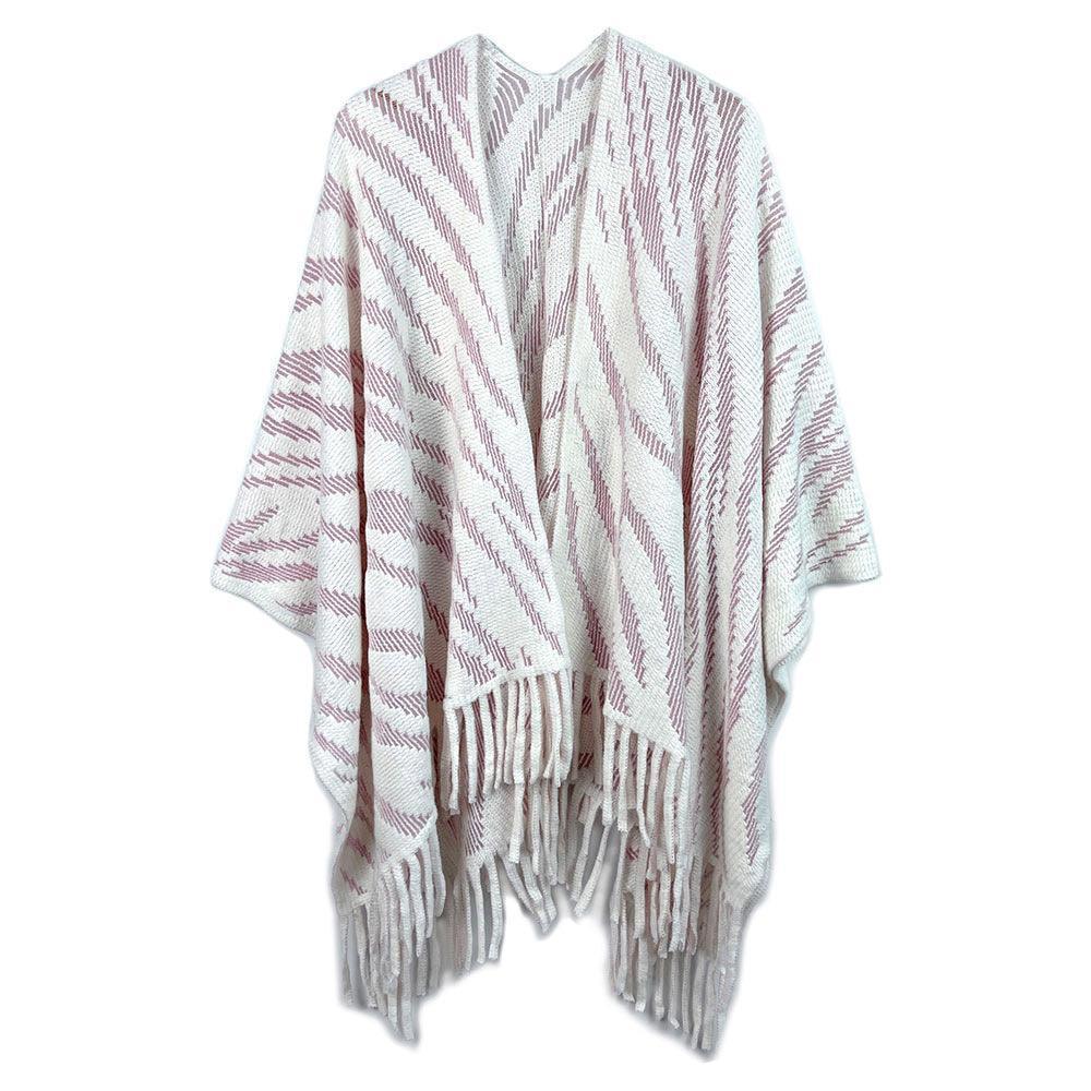 Ivory Zebra Patterned Crochet Poncho - Jewelry Store by Erik Rayo