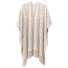 Load image into Gallery viewer, Ivory Cut Out Detailed Ruana Poncho
