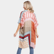 Load image into Gallery viewer, Multi Patterned Cover Up Kimono Poncho
