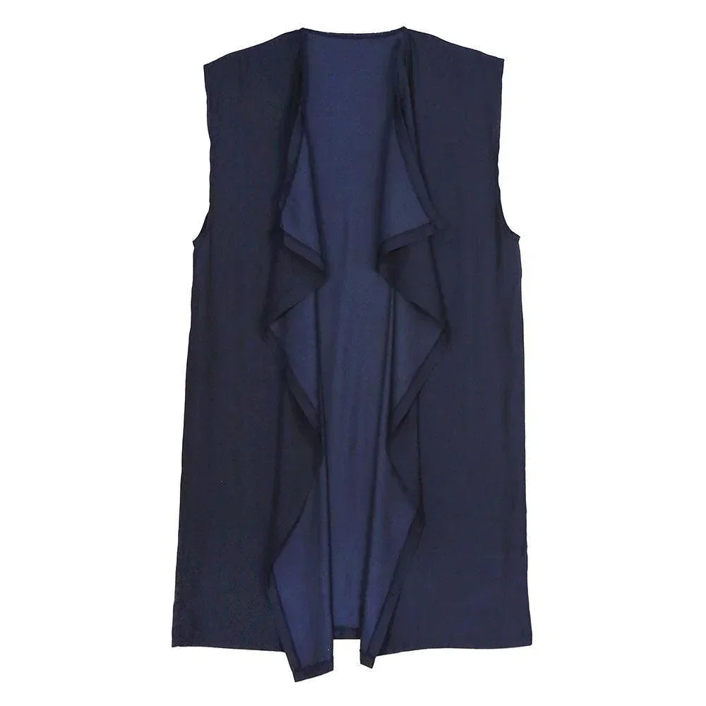 Navy Waterfall Lapel Satin Vest - Jewelry Store by Erik Rayo
