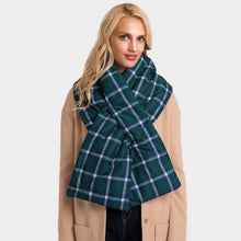 Load image into Gallery viewer, Green Plaid Check Puffy Scarf
