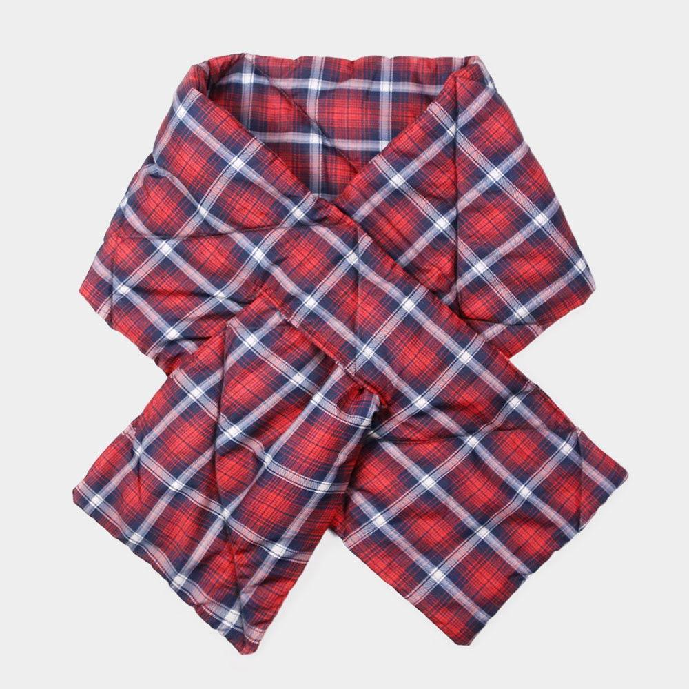 Red Plaid Check Puffy Scarf - Jewelry Store by Erik Rayo