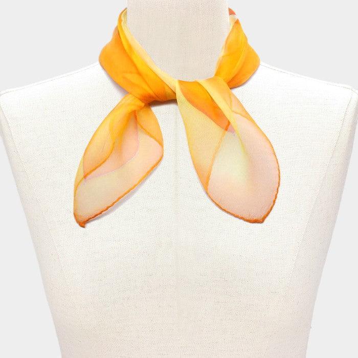 Orange Ombre square silk scarf - Jewelry Store by Erik Rayo