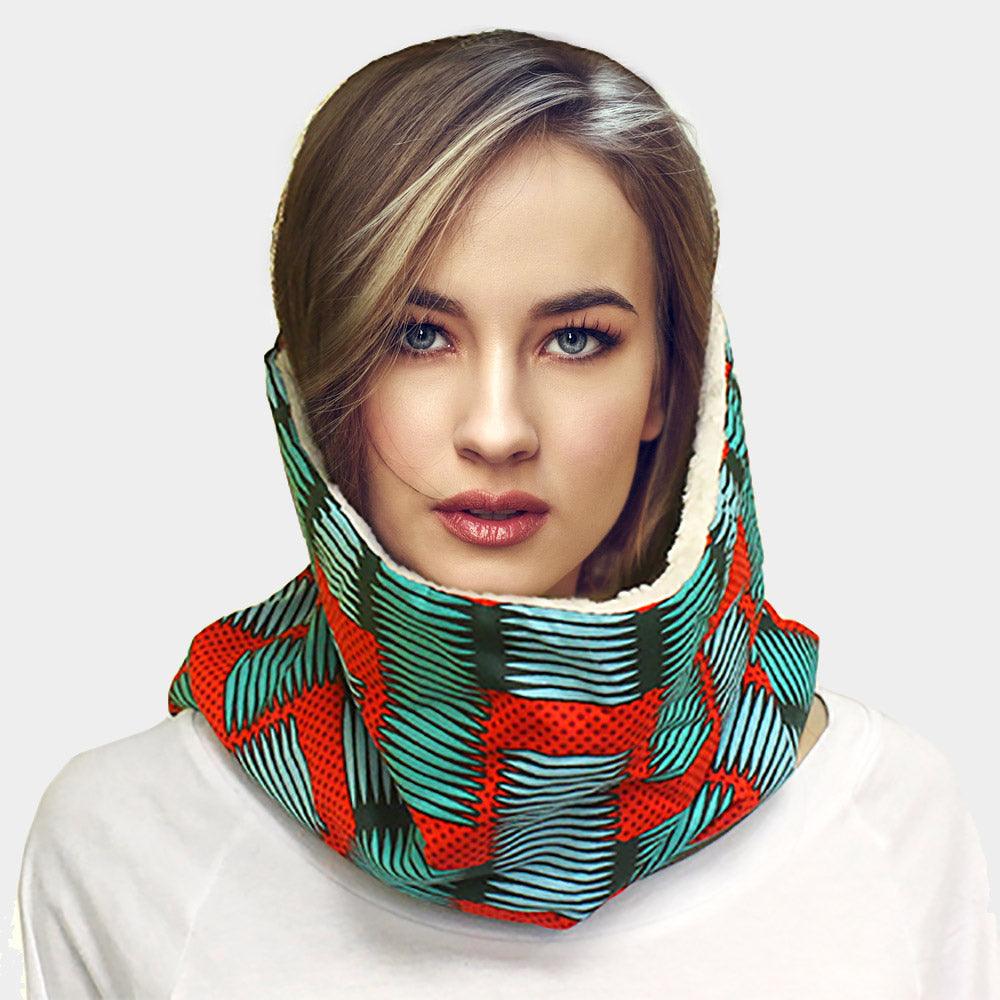 Colorful Pattern Soft Sherpa Infinity Scarf