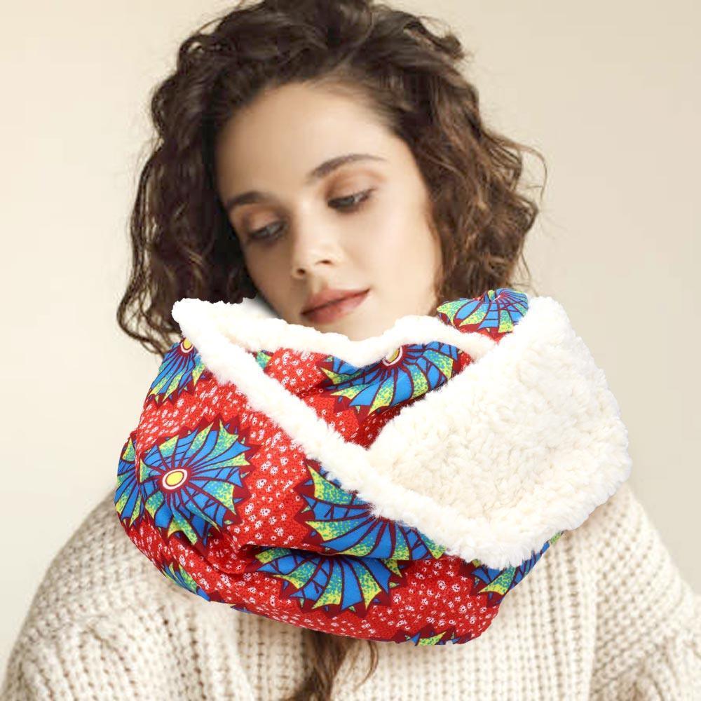 Brown Colorful Pattern Soft Sherpa Infinity Scarf - Jewelry Store by Erik Rayo