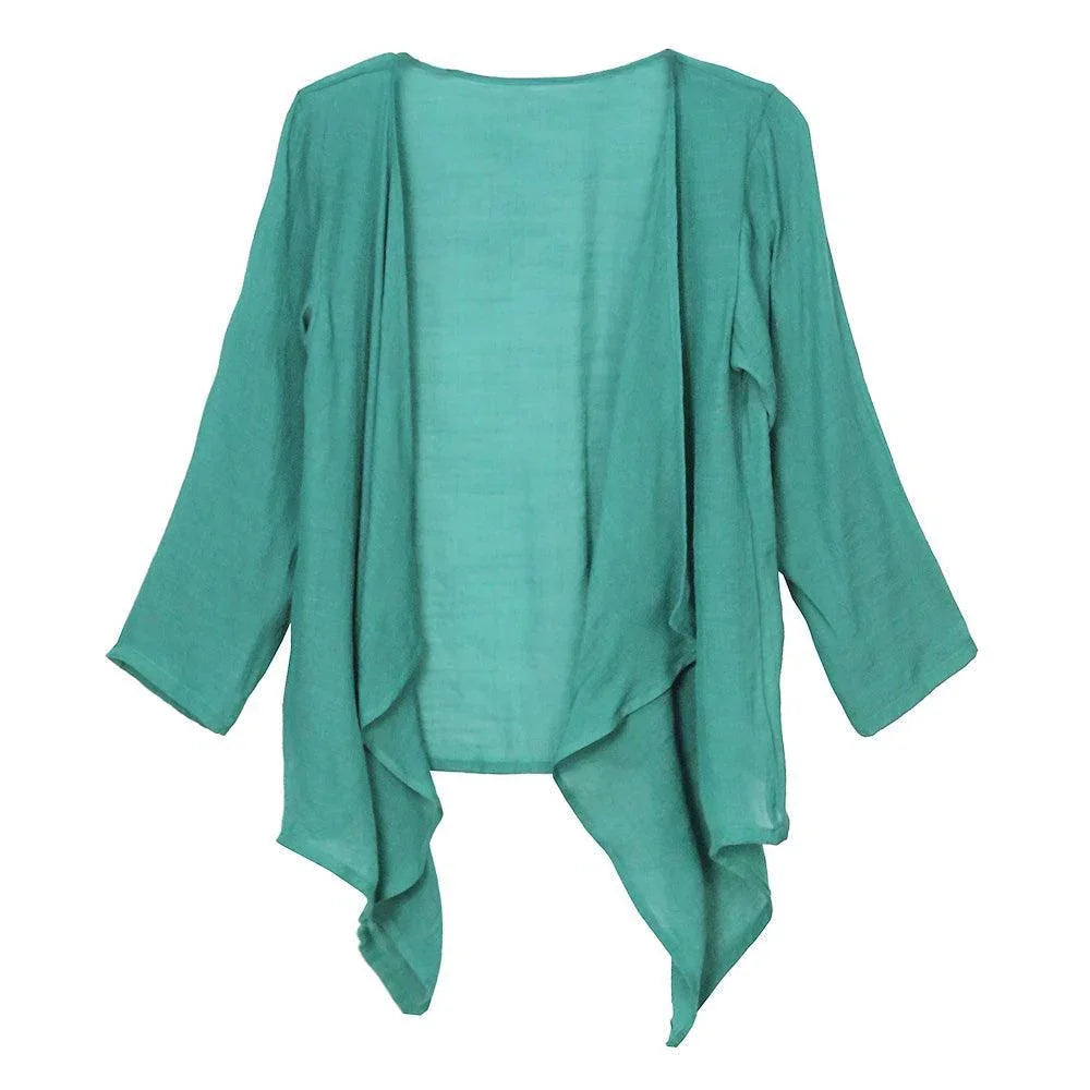 Green Front Tie Short Cardigan - Jewelry Store by Erik Rayo