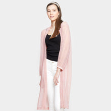 Load image into Gallery viewer, Pink Laced Long Sleeve Poncho
