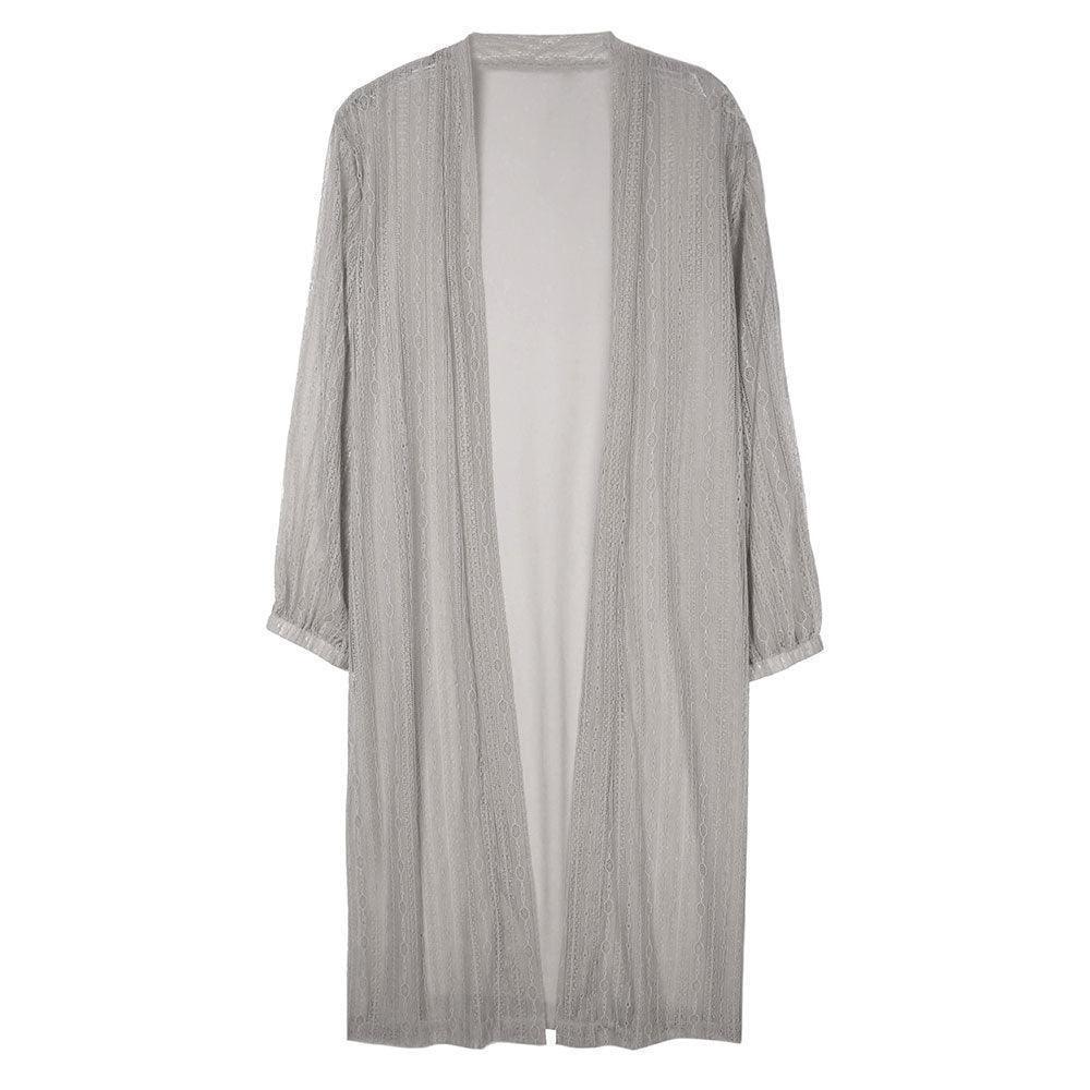 Gray Laced Long Sleeve Poncho - Jewelry Store by Erik Rayo