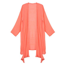 Load image into Gallery viewer, Peach Solid Long Cardigan
