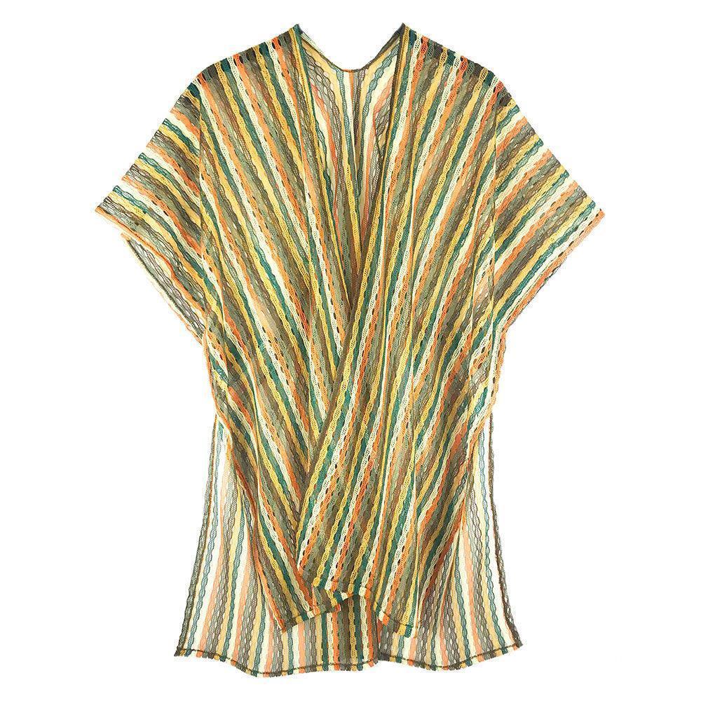 Colorful Striped Cover Up Kimono Poncho - Jewelry Store by Erik Rayo