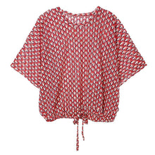 Load image into Gallery viewer, Red Fish Net Tie Top
