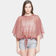 Load image into Gallery viewer, Red Fish Net Tie Top
