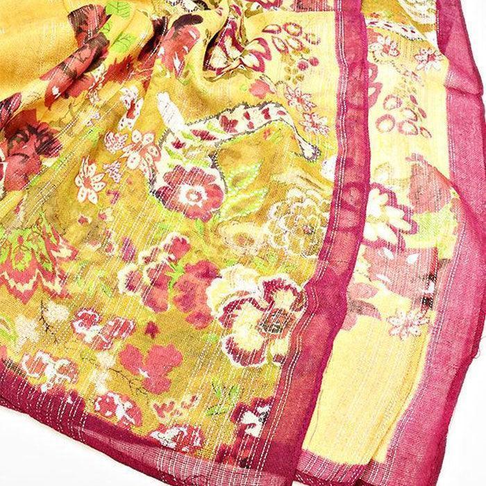 Burgundy Flower Print Oblong Scarf - Jewelry Store by Erik Rayo