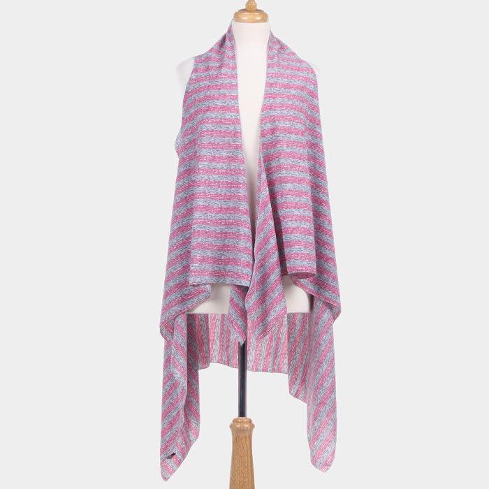 Pink Stripe Pattern Print Vest - Jewelry Store by Erik Rayo