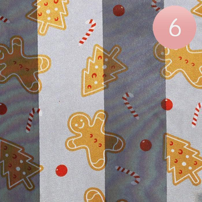 Silver 6PCS - Silk Feel Striped Gingerbread Man Cane Candy Tree Scarf - Jewelry Store by Erik Rayo