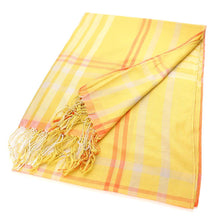 Load image into Gallery viewer, Yellow Plaid Check Patterned Oblong Scarf
