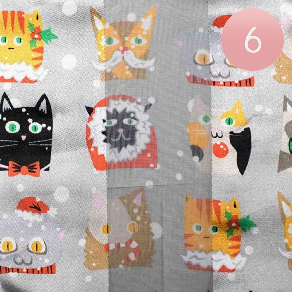 Silver 6PCS - Silk Feel Christmas Cute Animal Pattern Print Scarf - Jewelry Store by Erik Rayo