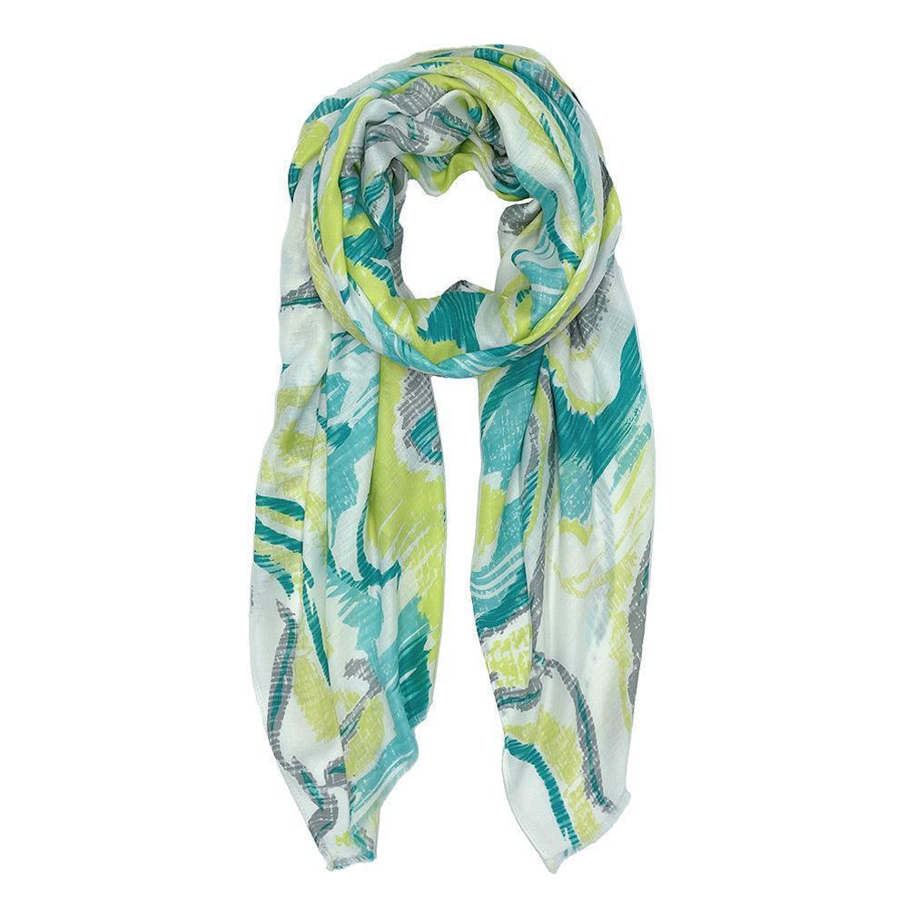 Lime Abstract Printed Oblong Scarf - Jewelry Store by Erik Rayo