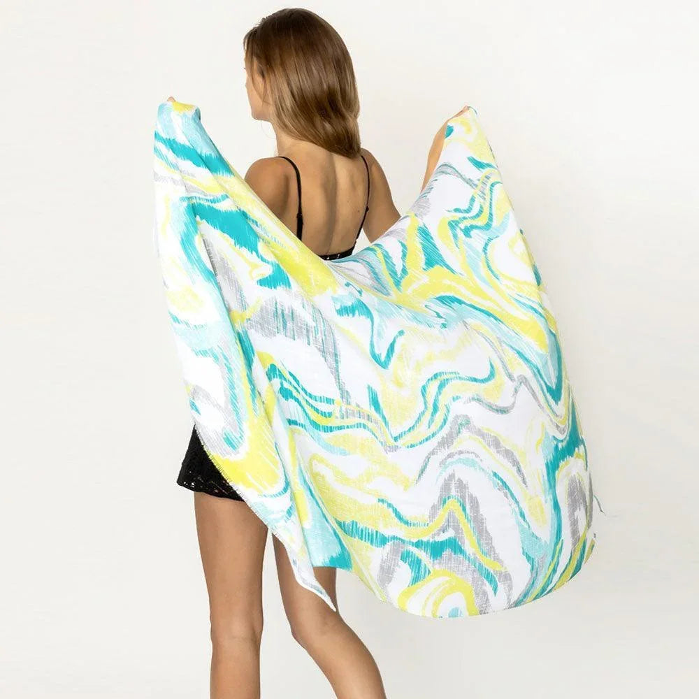 Lime Abstract Printed Oblong Scarf - Jewelry Store by Erik Rayo