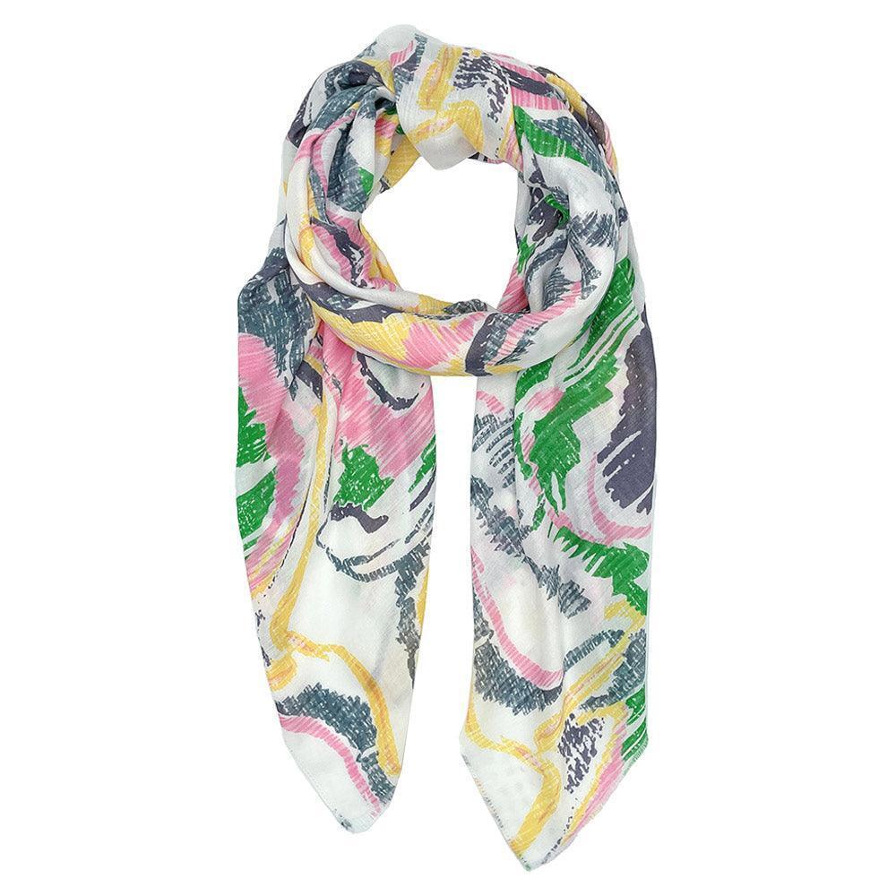 Pink Abstract Printed Oblong Scarf - Jewelry Store by Erik Rayo
