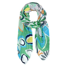 Load image into Gallery viewer, Orange Tropical Floral Printed Oblong Scarf
