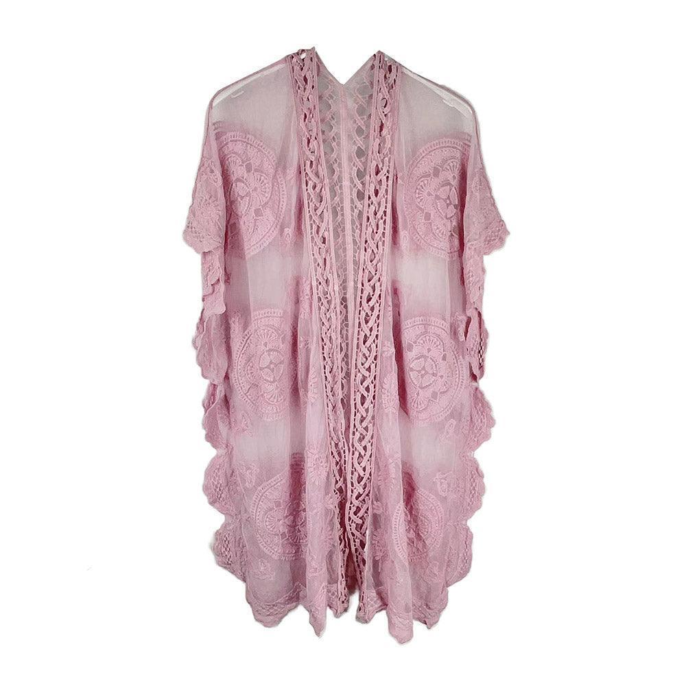 Pink Lace Kimono Poncho - Jewelry Store by Erik Rayo