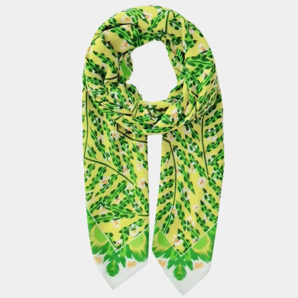 Green Abstract Printed Oblong Scarf - Jewelry Store by Erik Rayo