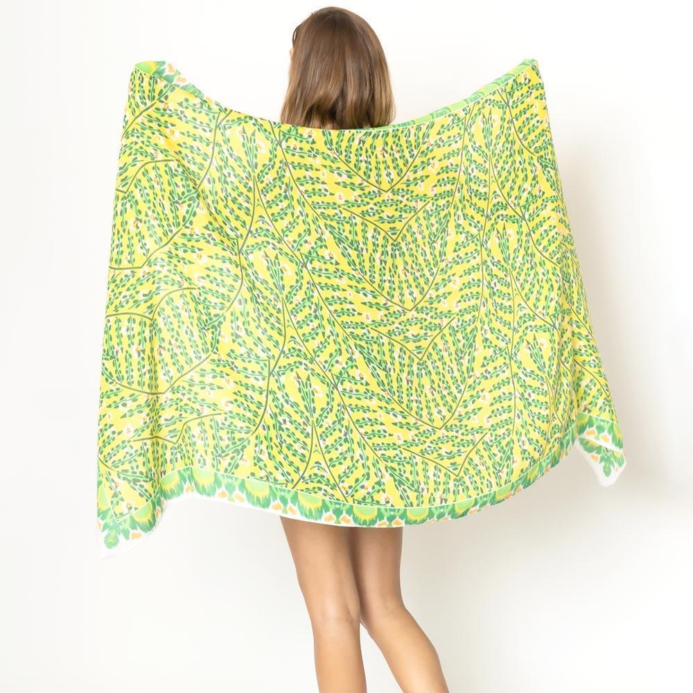 Green Abstract Printed Oblong Scarf - Jewelry Store by Erik Rayo