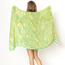 Load image into Gallery viewer, Green Abstract Printed Oblong Scarf
